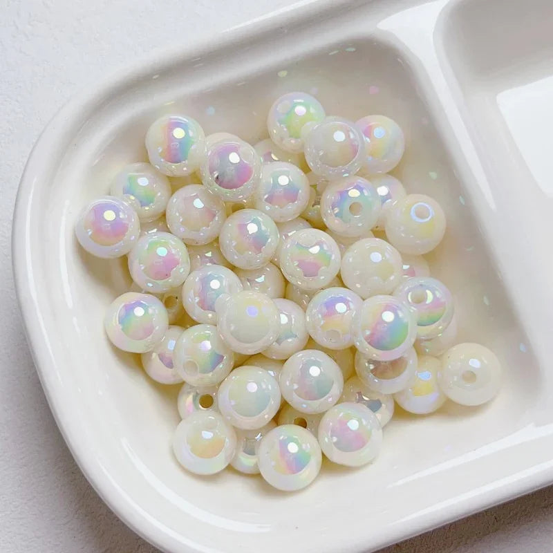 8-12mm Mabei Luminous Solid Straight Hole Beads | Acrylic Bead for DIY Bracelet Keychain Jewelry Making
