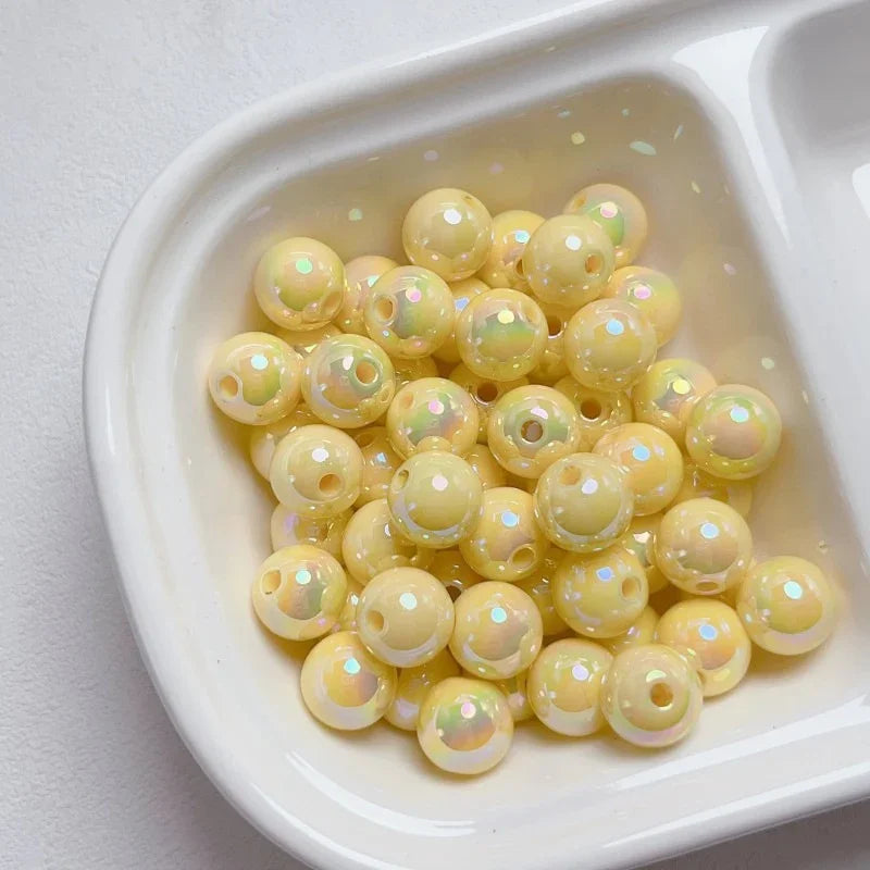 8-12mm Mabei Luminous Solid Straight Hole Beads | Acrylic Bead for DIY Bracelet Keychain Jewelry Making