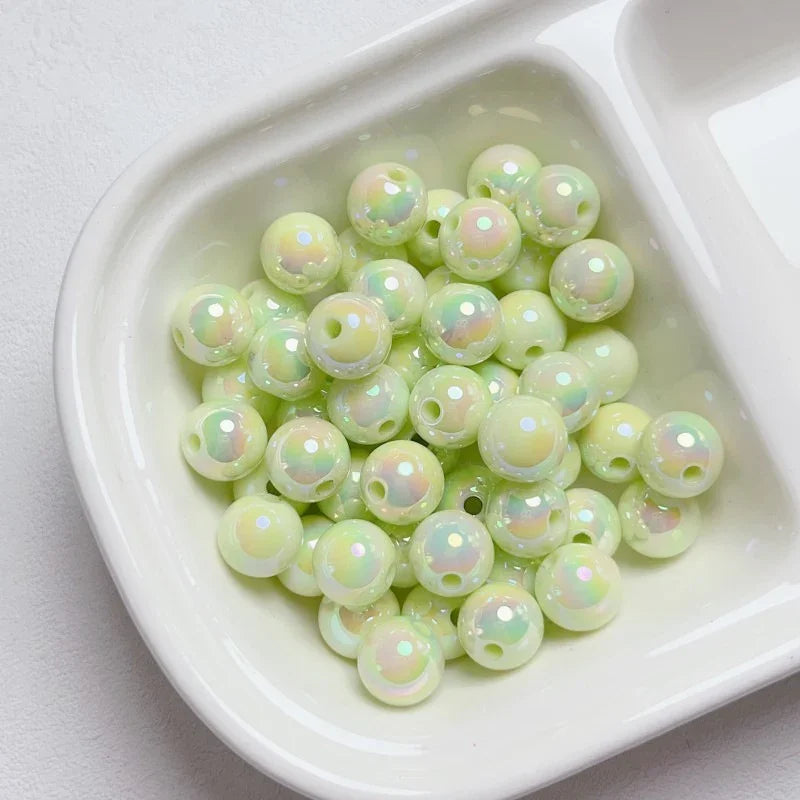 8-12mm Mabei Luminous Solid Straight Hole Beads | Acrylic Bead for DIY Bracelet Keychain Jewelry Making