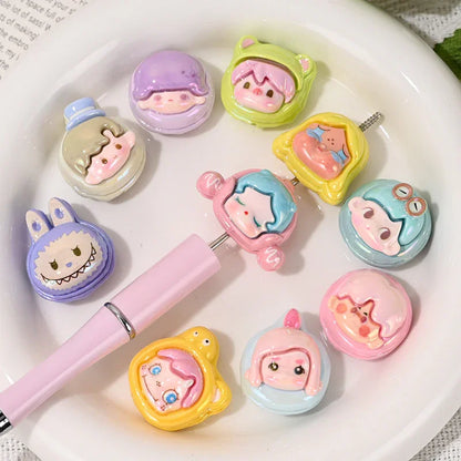 Cartoon Bubble Matt Adorable Grain SP Rab Cloth UV Plated Straight Hole Beads