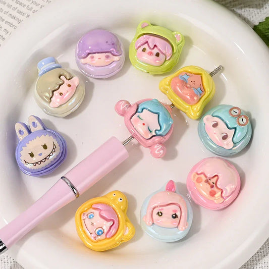 Cartoon Bubble Matt Adorable Grain SP Rab Cloth UV Plated Straight Hole Beads