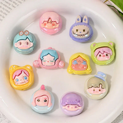 Cartoon Bubble Matt Adorable Grain SP Rab Cloth UV Plated Straight Hole Beads