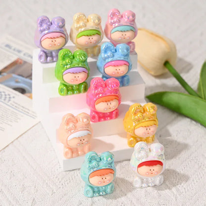 Hole UV Color Plated Folding Ear Rabbit Lilith Moe Particle Beads