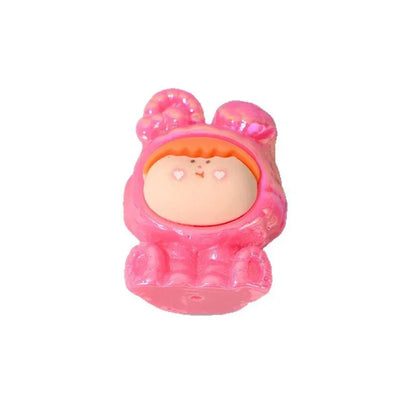 Hole UV Color Plated Folding Ear Rabbit Lilith Moe Particle Beads