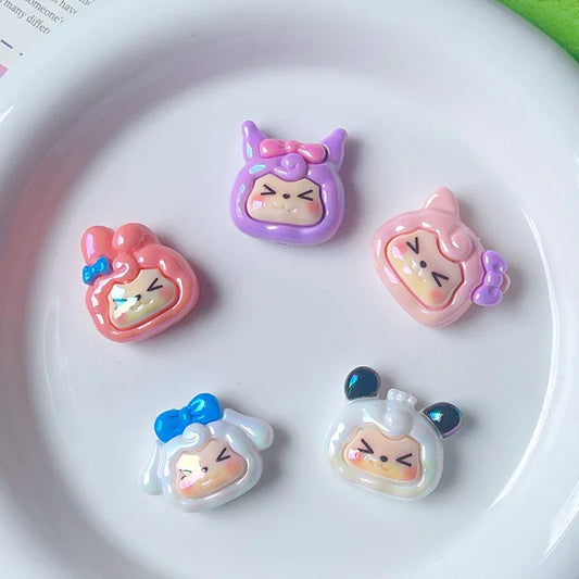 UV Plating Cartoon KK Sanrio Straight Hole Beads