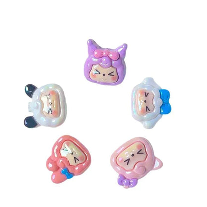UV Plating Cartoon KK Sanrio Straight Hole Beads