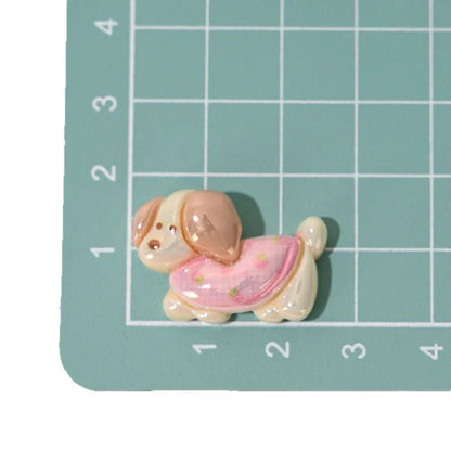UV Color Plated Straight Hole Special-shaped Beads Sausage Puppy Resin Beads
