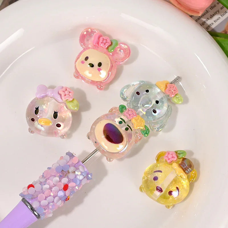 Cartoon Nini elephant Winnie bear adorable grain with holes and | Acrylic Bead for DIY Bracelet Keychain Jewelry Making