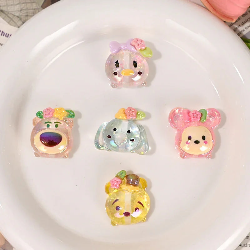 Cartoon Nini elephant Winnie bear adorable grain with holes and | Acrylic Bead for DIY Bracelet Keychain Jewelry Making