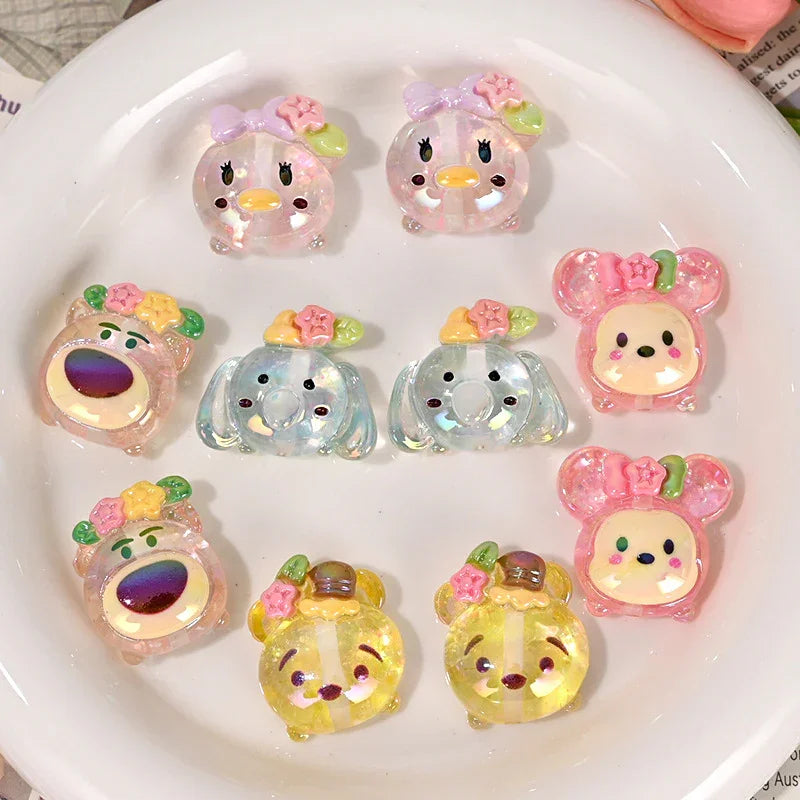 Cartoon Nini elephant Winnie bear adorable grain with holes and | Acrylic Bead for DIY Bracelet Keychain Jewelry Making