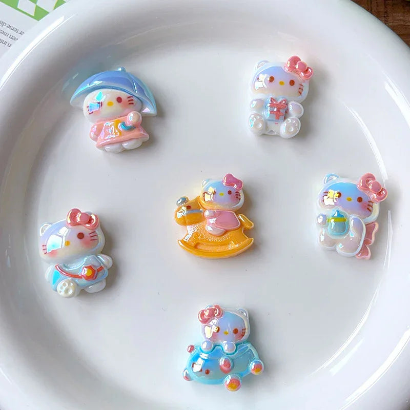 Cartoon Acrylic Straight Beaded Cute Small Card Mixed 20PCS