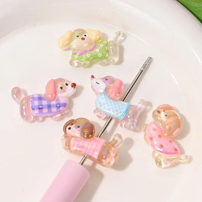 Cartoon Acrylic Straight Beaded Cute Small Card Mixed 20PCS
