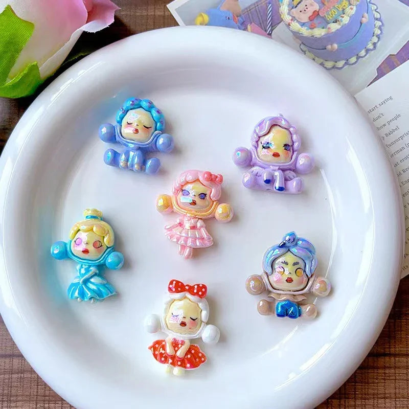 Cartoon Acrylic Straight Beaded Cute Small Card Mixed 20PCS
