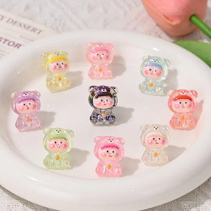 Cartoon Acrylic Straight Beaded Cute Small Card Mixed 20PCS