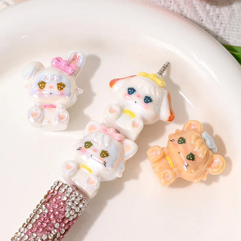 Cartoon Acrylic Straight Beaded Cute Small Card Mixed 20PCS
