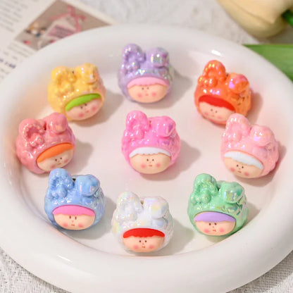 Cartoon Acrylic Straight Beaded Cute Small Card Mixed 20PCS