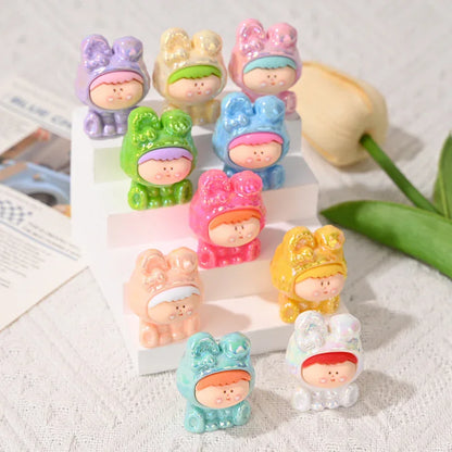 Cartoon Acrylic Straight Beaded Cute Small Card Mixed 20PCS