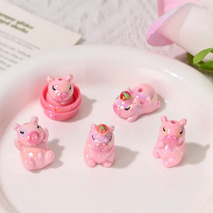 Cartoon Acrylic Straight Beaded Cute Small Card Mixed 20PCS