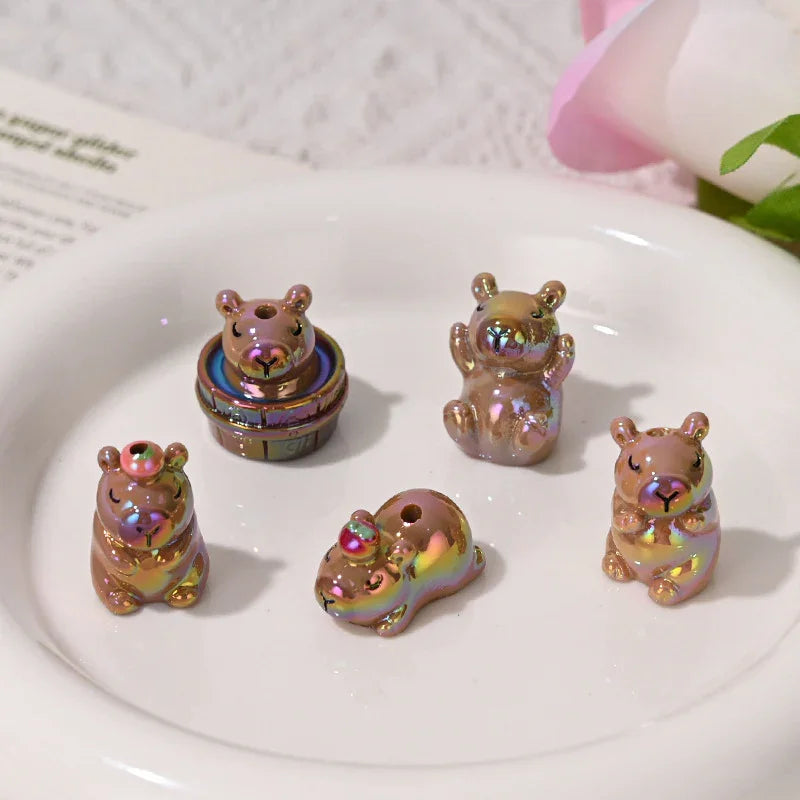 Cartoon Acrylic Straight Beaded Cute Small Card Mixed 20PCS