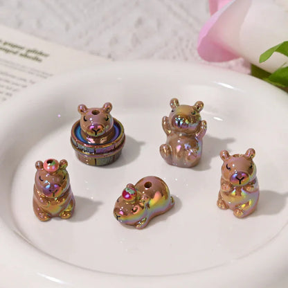 Cartoon Acrylic Straight Beaded Cute Small Card Mixed 20PCS
