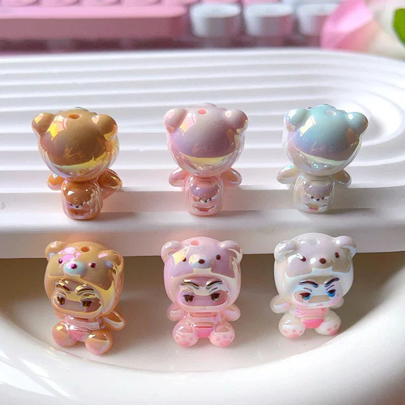 Cartoon Acrylic Straight Beaded Cute Small Card Mixed 20PCS