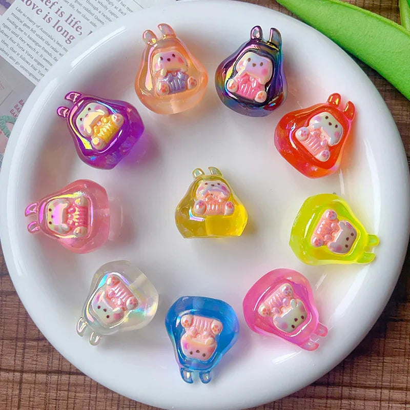 Cartoon Acrylic Straight Beaded Cute Small Card Mixed 20PCS