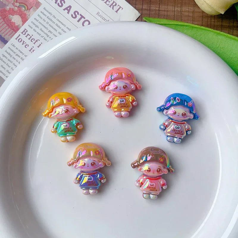Cartoon Acrylic Straight Beaded Cute Small Card Mixed 20PCS