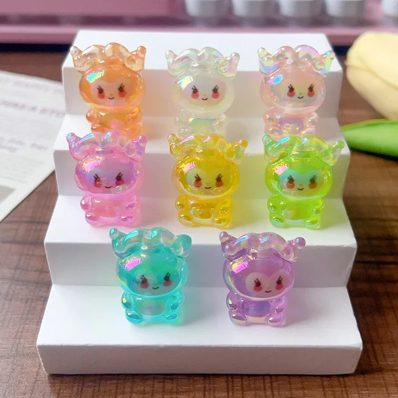 Cartoon Acrylic Straight Beaded Cute Small Card Mixed 20PCS