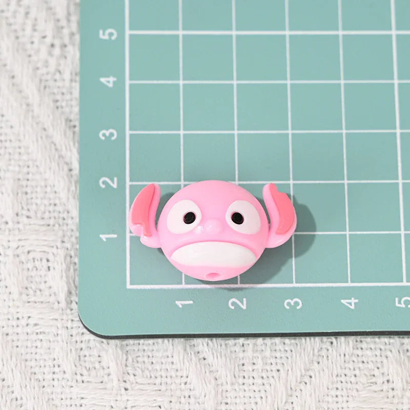 cartoon small animal soft rubber beads with holes | Acrylic Bead for DIY Bracelet Keychain Jewelry Making