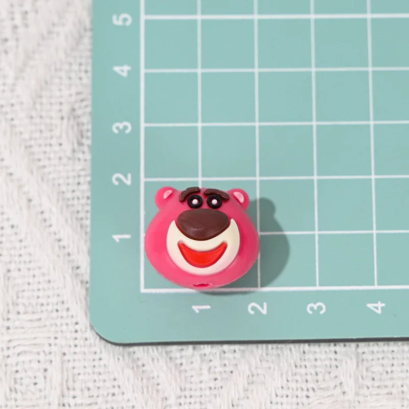 cartoon small animal soft rubber beads with holes | Acrylic Bead for DIY Bracelet Keychain Jewelry Making