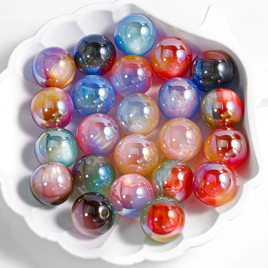 Magic Clouds Plating Round Beaded Pearl Wind Resin