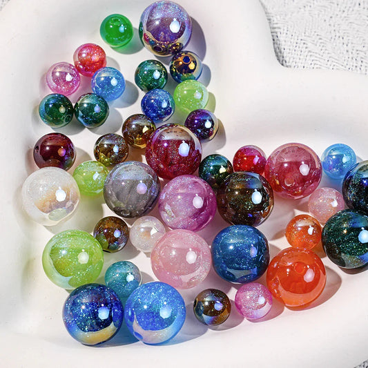 Mermaid 16mm Round Beaded Through-hole Mobile Phone Chain Diy Material Loose Beads 16mm Bracelet