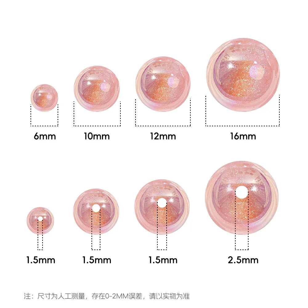 Mermaid 16mm Round Beaded Through-hole Mobile Phone Chain Diy Material Loose Beads 16mm Bracelet