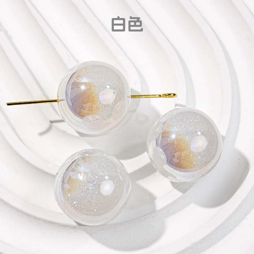 Mermaid 16mm Round Beaded Through-hole Mobile Phone Chain Diy | Acrylic Bead for DIY Bracelet Keychain Jewelry Making