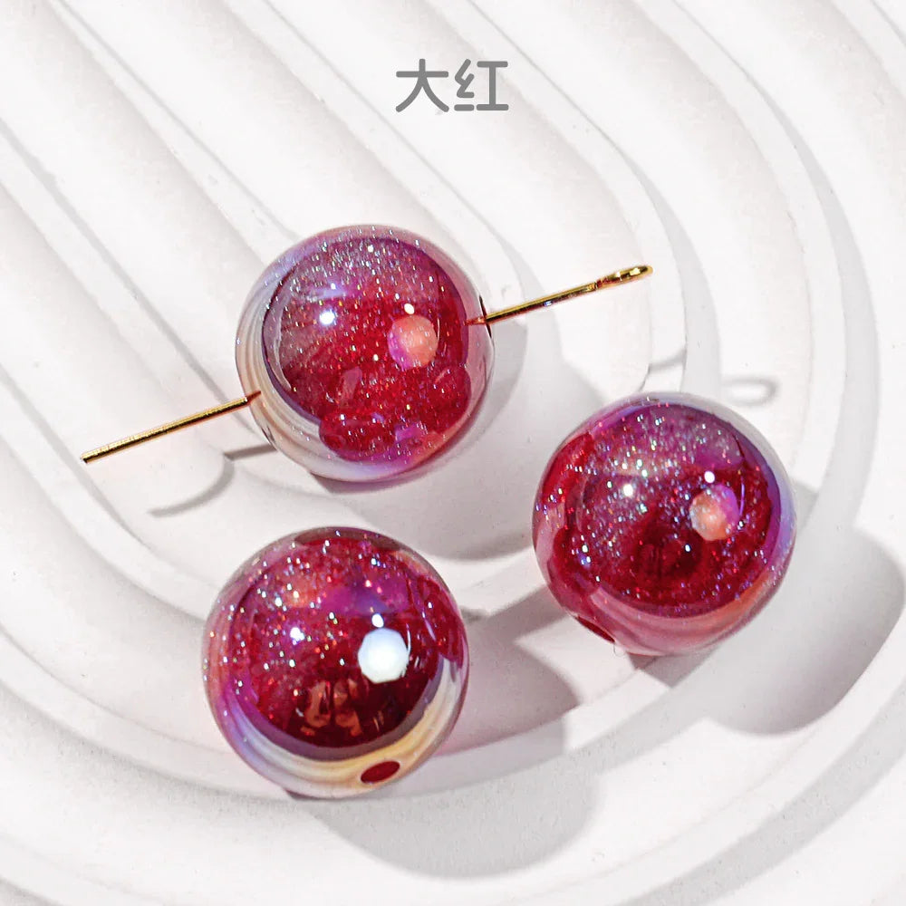 Mermaid 16mm Round Beaded Through-hole Mobile Phone Chain Diy Material Loose Beads 16mm Bracelet