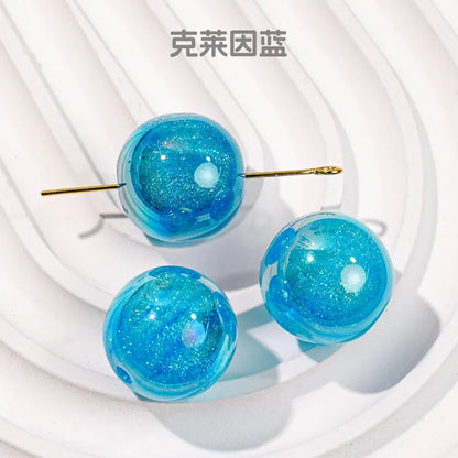 Mermaid 16mm Round Beaded Through-hole Mobile Phone Chain Diy Material Loose Beads 16mm Bracelet