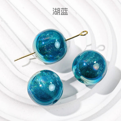 Mermaid 16mm Round Beaded Through-hole Mobile Phone Chain Diy Material Loose Beads 16mm Bracelet