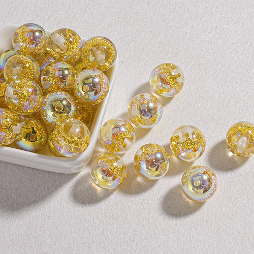 High-end Optical Resin Beaded Crown Loose Beads
