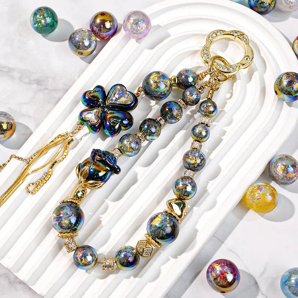 Acrylic-beads Electroplating dry crystal beads round loose beads