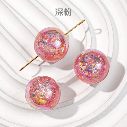 Acrylic-beads Electroplating dry crystal beads round loose beads