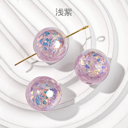 Acrylic-beads Electroplating dry crystal beads round loose beads