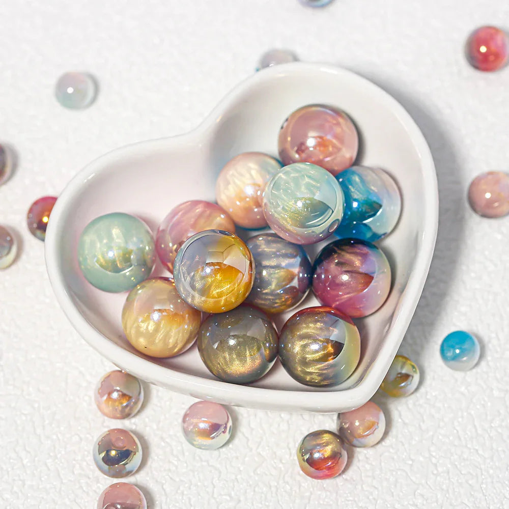 20PCS Crystal Glaze Thousand Color Clouds Beads Beads | Acrylic Bead for DIY Bracelet Keychain Jewelry Making