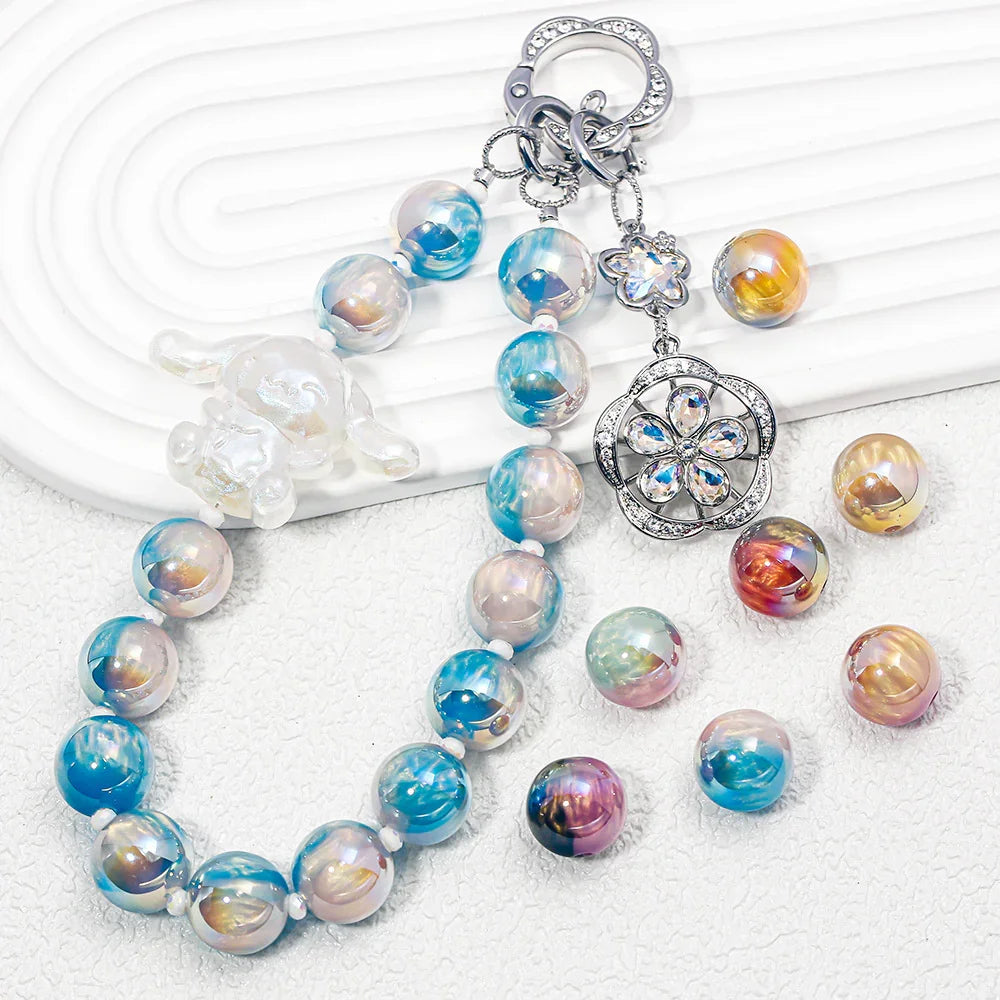 20PCS Crystal Glaze Thousand Color Clouds Beads Beads | Acrylic Bead for DIY Bracelet Keychain Jewelry Making