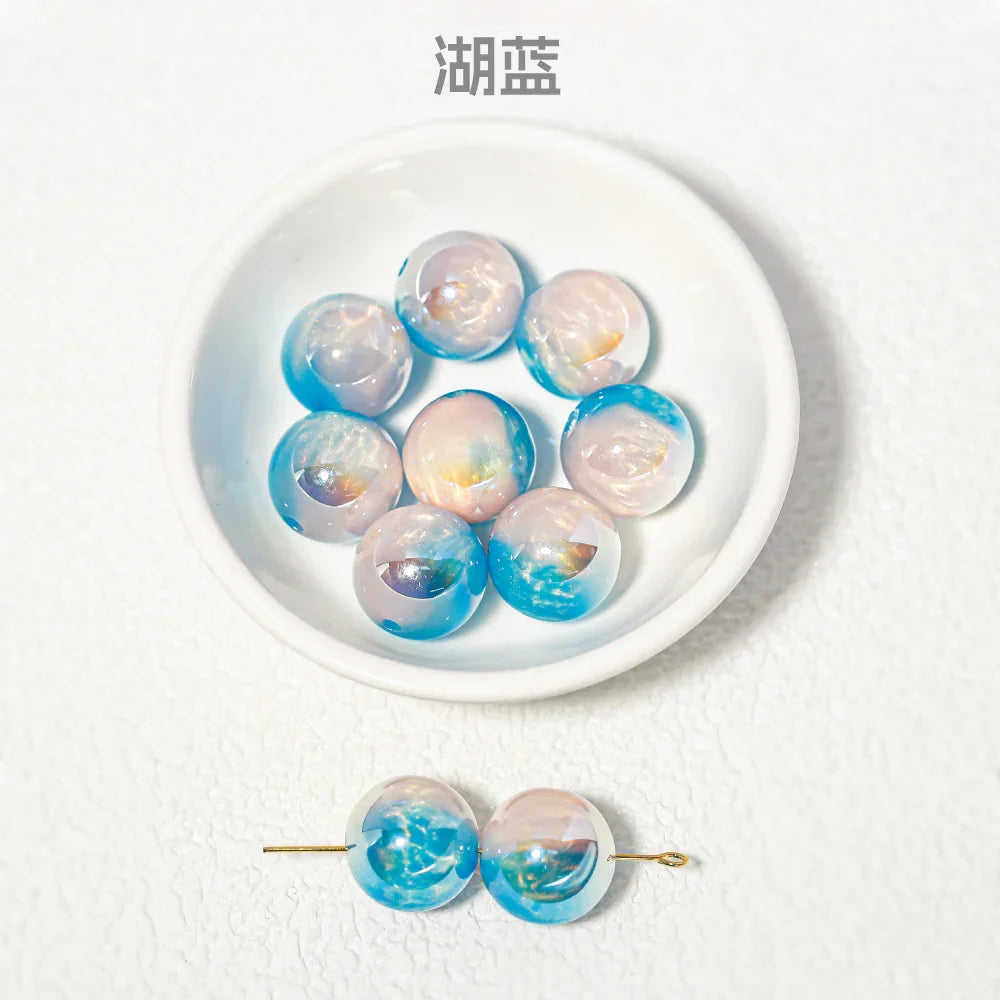 20PCS Crystal Glaze Thousand Color Clouds Beads Beads | Acrylic Bead for DIY Bracelet Keychain Jewelry Making