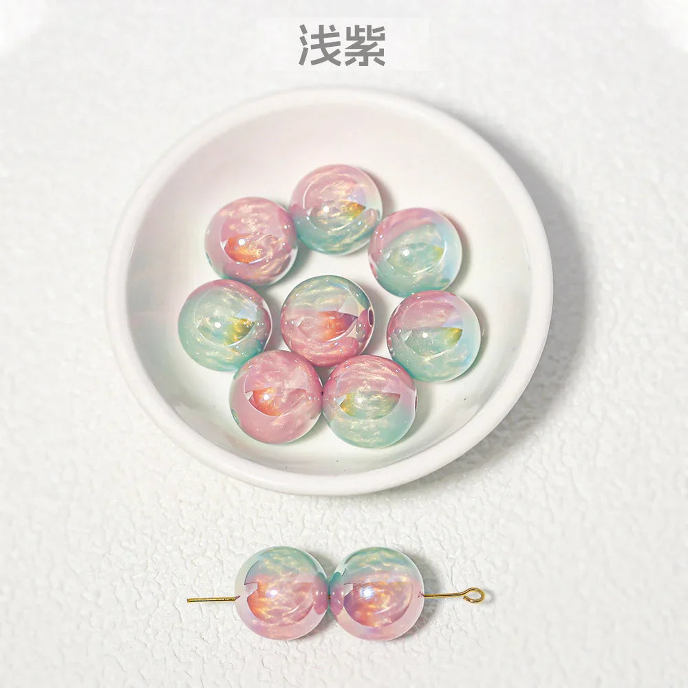 20PCS Crystal Glaze Thousand Color Clouds Beads Beads | Acrylic Bead for DIY Bracelet Keychain Jewelry Making