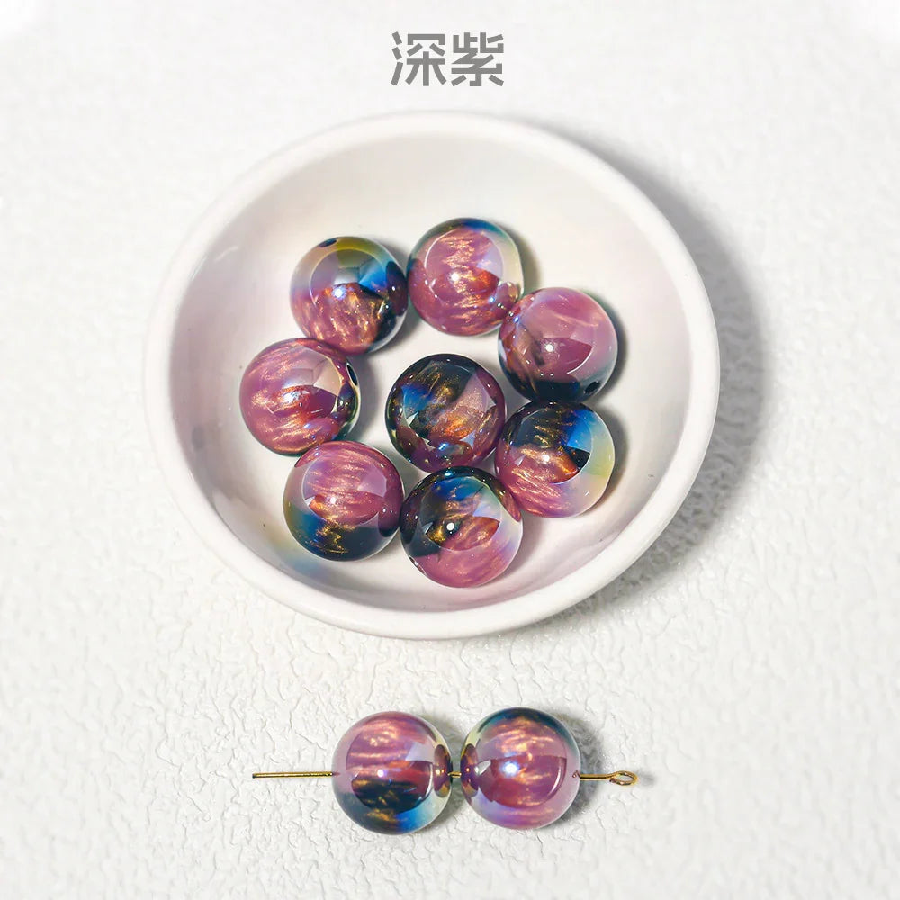 20PCS Crystal Glaze Thousand Color Clouds Beads Beads | Acrylic Bead for DIY Bracelet Keychain Jewelry Making