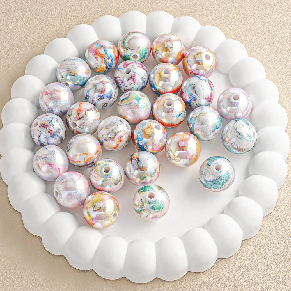 16mm Printed Dream Round Acrylic Beads Aperture 1.5mm | Acrylic Bead for DIY Bracelet Keychain Jewelry Making