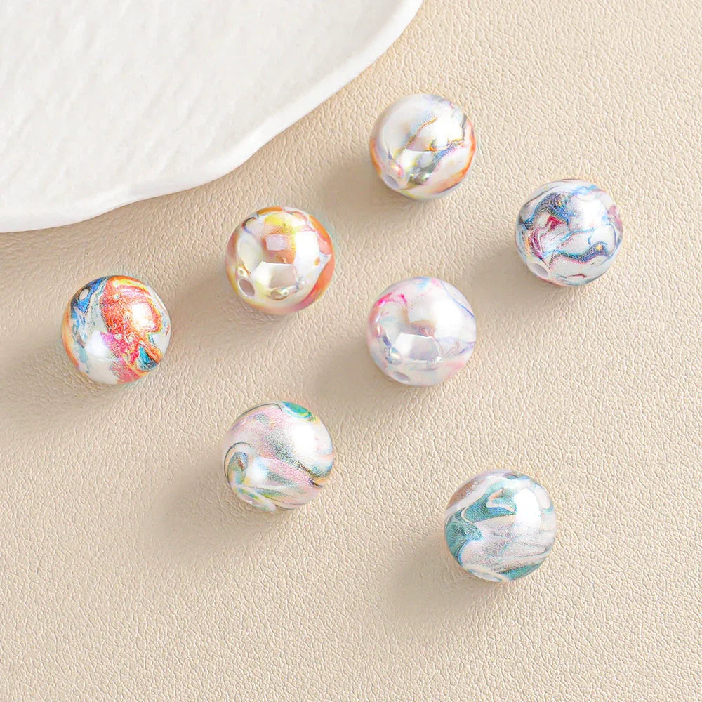 16mm Printed Dream Round Acrylic Beads Aperture 1.5mm | Acrylic Bead for DIY Bracelet Keychain Jewelry Making