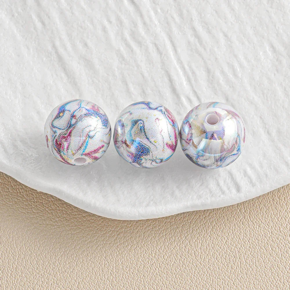 16mm Printed Dream Round Acrylic Beads Aperture 1.5mm | Acrylic Bead for DIY Bracelet Keychain Jewelry Making