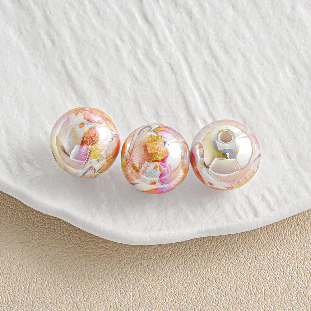 16mm Printed Dream Round Acrylic Beads Aperture 1.5mm | Acrylic Bead for DIY Bracelet Keychain Jewelry Making